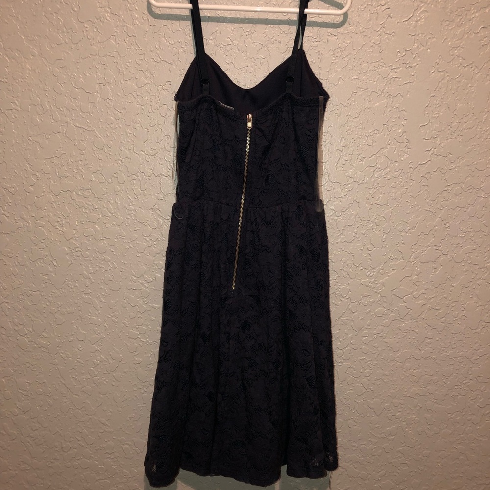 Navy blue floral lace dress
